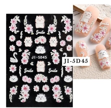 NAKLEJKI NA PAZNOKCIE SAMOPRZYLEPNE KWIATY 5D