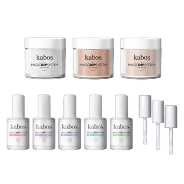 Kabos Dip NUDE титановый маникюрный набор жидкости + 3 порошка 20г