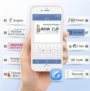 Принтер этикеток D11, интеллектуальный мини-производитель этикеток,