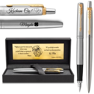 Pióro wieczne i długopis Parker Jotter GRAWER Prezent dla Mamy Taty