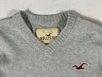 Hollister sweterek męski v-neck logo unikat S M