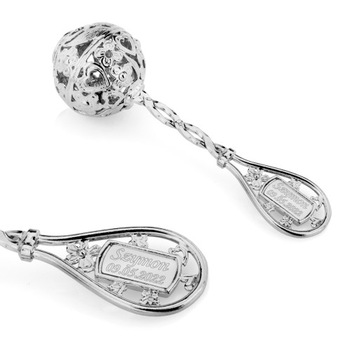 ПОДАРОК ​​НА КРЕЩЕНИЕ СЕРЕБРЯНАЯ ПОГРЕМКА С ГРАВИРОВКОЙ