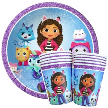 ТАРЕЛКИ+КРУЖКИ Кошачий домик Габи, ДЕНЬ РОЖДЕНИЯ котят