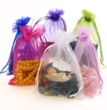 СУМКА ИЗ ОРГАНЗЫ 120 ШТ 15*10 МНОГО ЦВЕТОВ