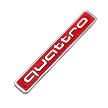 Metalowa plakietka tylna Audi Quattro A3 A4 A5 A6 A7 Q3 Q5 Q7 - 9.5x1.4cm