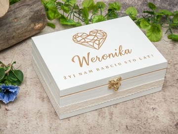 шкатулка, чайный сервиз для БАБУШКИ и ДЕДУШКИ, чайный сервиз, ПОДАРОК, гравировка имени