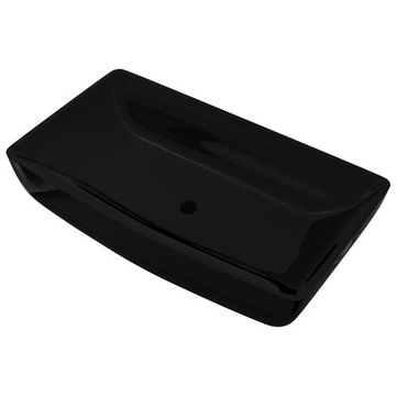 Umywalka Nablatowa Ceramiczna Duża czarny 71x39x13,5 cm