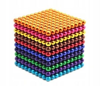 Tęczowe kulki magnetyczne!1000 sztuk 3 mm