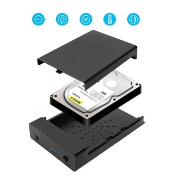 Obudowa zewnętrznego dysku twardego 2.5/3.5 cala SATA SSD HDD