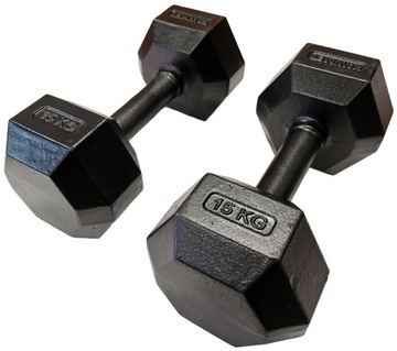 ЧУГУННЫЕ ШЕСТИГРАННЫЕ УПРАЖНЕНИЯ Гантель HEX 15 КГ