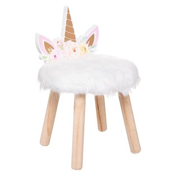 Krzesełko dla dziecka UNICORN z futerkowym siedziskiem krzesło dziecięce