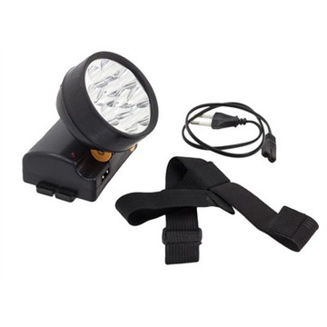 Налобный фонарь с 12 светодиодами, аккумулятор 800 мАч.