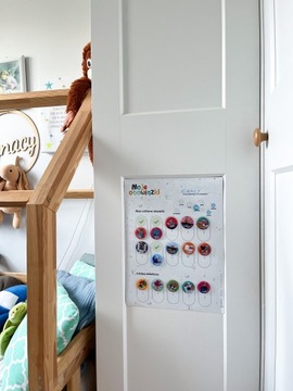 Obrazkowa TABLICA OBOWIĄZKÓW dla dziecka - magnetyczny z magnesami 20szt