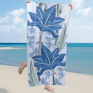 Dwustronny aksamitny ręcznik plażowy z mikrofibry szybkoschnący rę