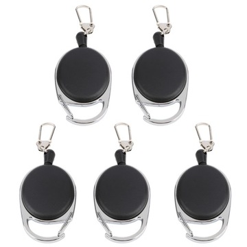 5 SZT LINKA PLECIONA MOCNA ZWIJANA BRELOK RETRAKTOR 60cm