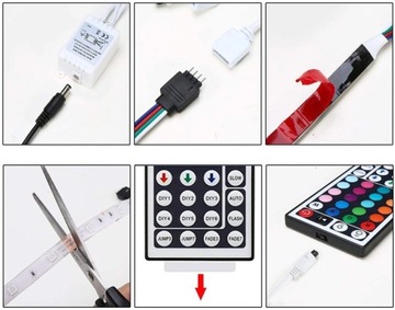 5050 КОМПЛЕКТ ВОДОНЕПРОНИЦАЕМЫХ СВЕТОДИОДНЫХ ЛЕНТ SMD ДИСТАНЦИОННЫЙ RGB