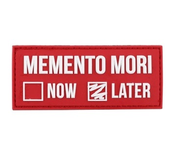 Naszywka MEMENTO MORI LATER / 3D PVC - Czerwony