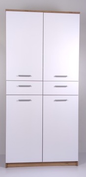SZAFA PÓŁKI SZUFLADY ELZA SM DĄB ZŁOTY CRAFT/BIAŁY