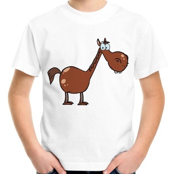 Koszulka z koniem konikiem śmieszna koń konik t-shirt na prezent farma 140