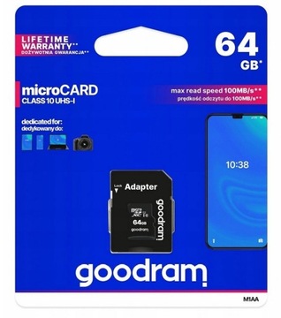 KARTA PAMIĘCI MICRO SD GOODRAM 64GB CLASS 10 U1