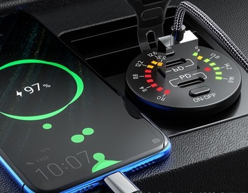 АВТОМОБИЛЬНЫЙ ВОЛЬТМЕТР USB ЗАРЯДНОЕ УСТРОЙСТВО QUICK CHARGE 3.0 USB USB-C 5V 3A