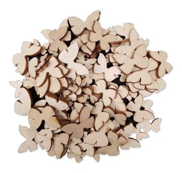 Motylki drewniane 100 szt. MIX drewno motyle ozdoba sklejka 3mm Scrapki