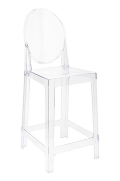 Krzesło barowe VICTORIA 65 cm transparentne - nowoczesny design