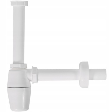 КРУГЛЫЙ СИФОН ДЛЯ УМЫВАЛЬНИКА, БЕЛЫЙ, РЕГУЛИРУЕМЫЙ, ПВХ