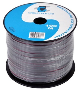 Przewód kabel głośnikowy 2 x 0.50mm czarny 100m