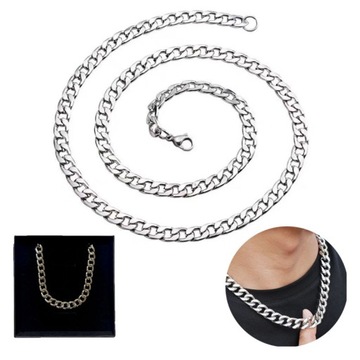 Łańcuszek męski srebrny Best For Men pancerka 60cm stal szlachetna GRATIS