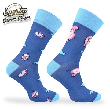 Летние асимметричные носки из хлопка с узором «Свинка»