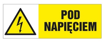 NAKLEJKA BHP Pod napięciem 74 x 210 mm