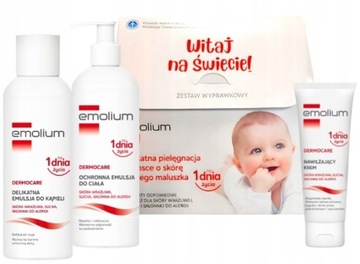 EMOLIUM ZESTAW WYPRAWKOWY DLA DZIECI emulsja do kąpieli + emulsja + krem