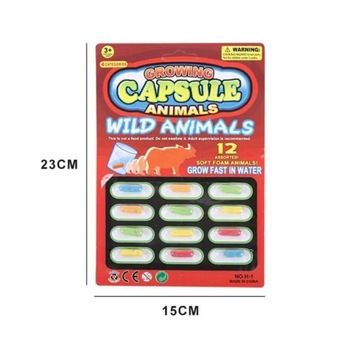 ВОЛШЕБНЫЕ КАПСУЛЫ, РАСТУЩИЕ В ВОДЕ САФАРИ ЖИВОТНЫЕ НАБОР ИЗ 12 ИГРУШЕК