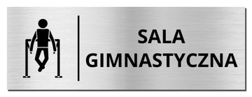 TABLICZKA NA DRZWI - SALA GIMNASTYCZNA | piktogram | 20x7cm | srebrna