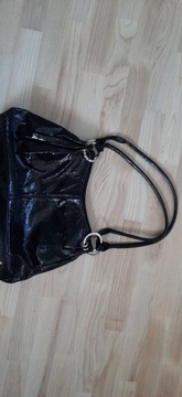 красивая черная кожаная сумка WOJEWODZIC, блестящая