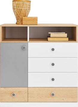 Молодёжная мебель PIXEL 4 белый серый шкаф-стол