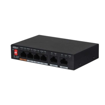 SWITCH PoE 4 PORTY + 2 UPLINK DAHUA PFS3006-4ET-60 HI-PoE EXTENDED DO 250m