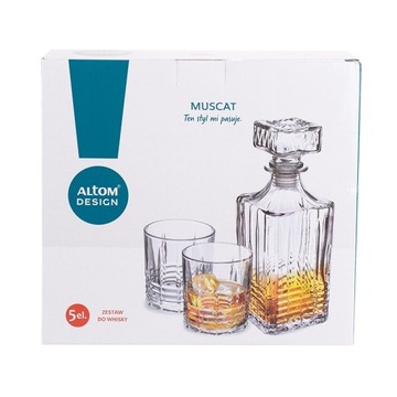 Набор для виски: графин + 4 бокала Altom Design Muscat Gift Set