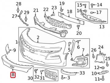 19-2021 CHEVROLET CAMARO SS OEM FRONTA NÁRAZNÍK PANEL