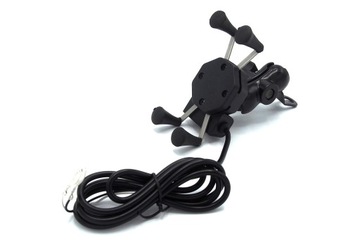 Uchwyt do telefonu na kierownicę z gniazdem USB