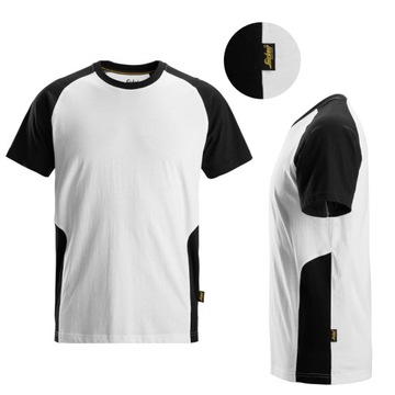 Koszulka bawełniana Tshirt Dwukolorowy Snickers 2550 Biały Rozmiar M