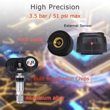 TPMS Монитор давления в шинах с 4 датчиками