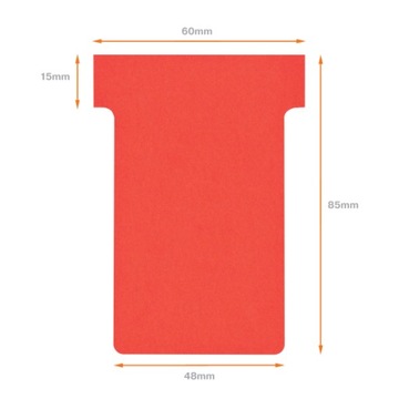 100 красных карточек планирования T-Card, размер 2