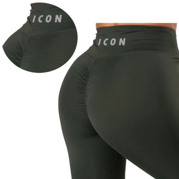 Legginsy DAMSKIE PUSH UP wysoki stan SPORTOWE elastyczne leginsy ICON