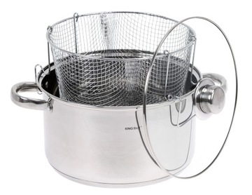 GARNEK 5,5 L + KOSZYK do Smażenia FRYTEK RYB MIĘSA