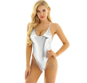 BODYSTOCKING BIELIZNA DAMSKA BODY SREBRNE