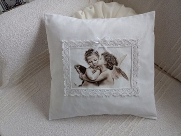 ANIOŁY W KORONKACH-POSZEWKA RETRO SHABBY CHIC