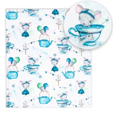 PODKŁAD CERATA PIELUCHOCERATKA FLANELOWA 60x50 Mys