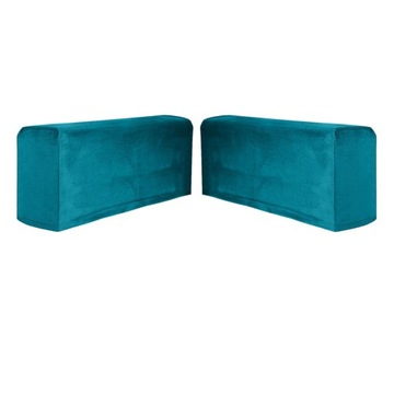 2pieces Sofa Armrest Cover Protector Anti Slip Solid Color Peacock Blue